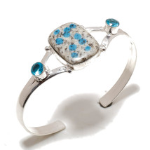 K2 Azurite London Blue Topaz Gemstone Handmade Jewelry Bangle Adjustable SA 173 - £5.17 GBP