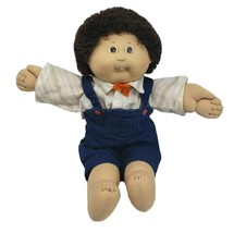 VINTAGE 1982 CABBAGE PATCH KIDS BABY BOY BROWN HAIR &amp; TOOTH STUFFED PLUS... - £44.66 GBP