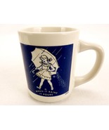 Vintage 1970s Morton Salt Ceramic Mug, 2-Color 1956 Umbrella Girl, #56-B - $20.02 CAD