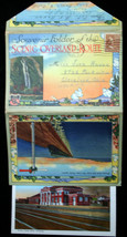 Vntg Color Litho Post Card fold-out Scenic Overland Route Union Pacific Railroad - £4.14 GBP