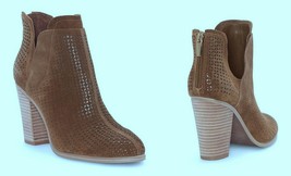 Vince Camuto Booties Ankle Boots FARRIER Perforated Womens Pumpernickel Suede 11 - £56.56 GBP