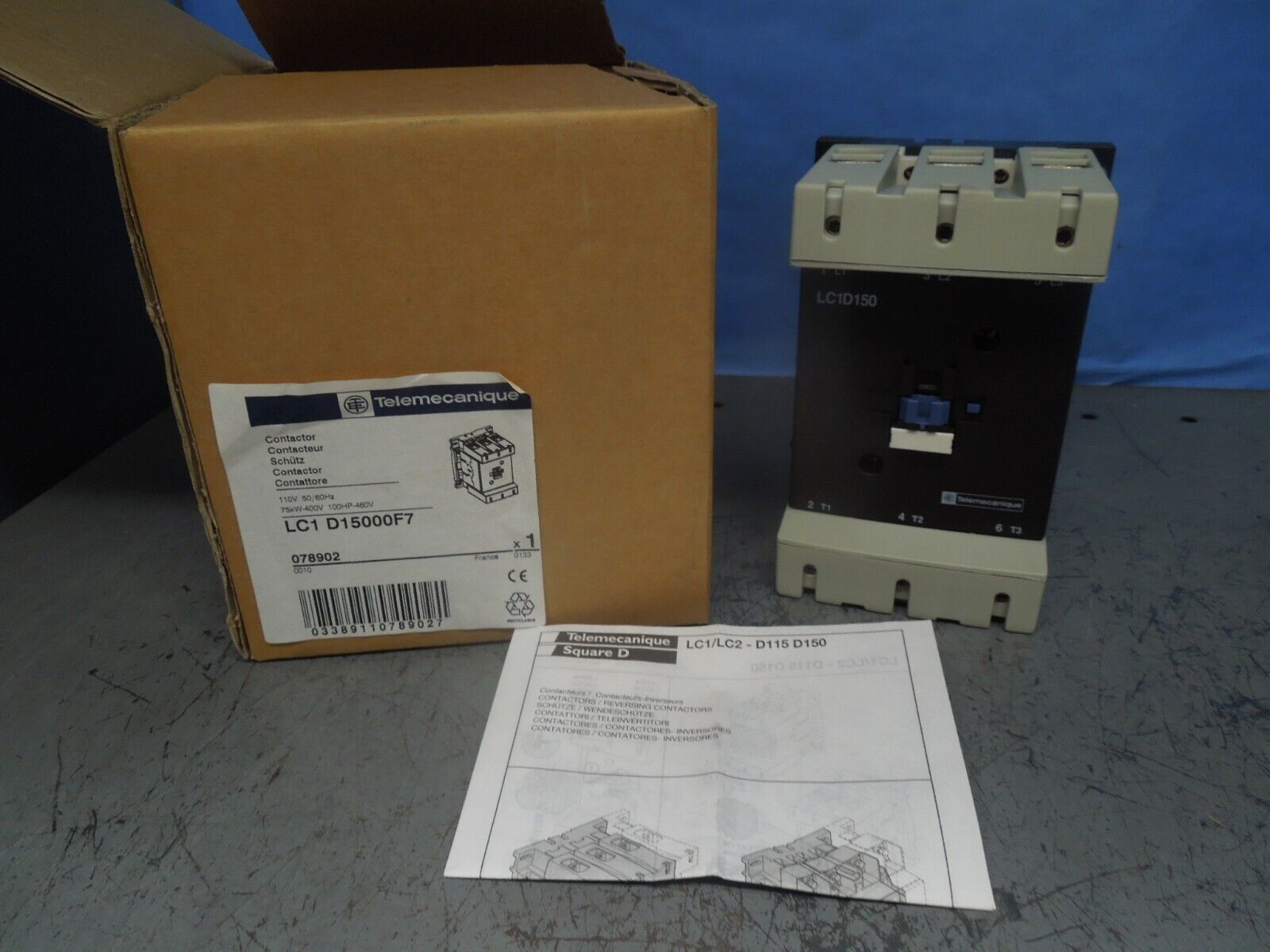 Telemecanique LC1D15000F7 LC1D150 150A Contactor 100hp 460V 110V Coil Su... - $500.00