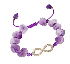 Quartz Raw Amethyst for Women Infinity Charm 14K - $54.77