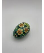 Vintage Painted Wooden Egg 2" Folk Art Easter Decorative - $6.60