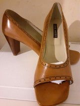 Nine West Ladies Brown Leather Italian Court Shoes with Medium Heel Sz 7 - £12.76 GBP