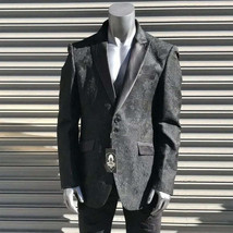 Men’s Angelino Black Shiny Fashion Prom | Wedding | Tuxedo | Blazer | Ja... - £236.46 GBP