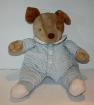 North American Bear Dog 12&quot; Blue White Polka Dots Plush Rattle PJs Baby Lovey - £18.27 GBP