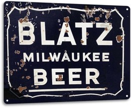 Blatz Beer Milwaukee Logo Weathered Retro Wall Decor Bar Cave Large Meta... - £17.24 GBP