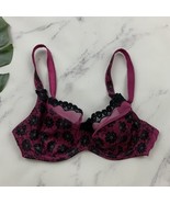Curvy Kate Balconette Bra Size 30 E Purple Black Lace Trim Underwire Unl... - $22.76