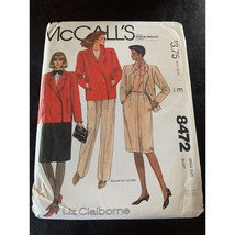 McCall&#39;s Misses Coat Skirt Pant Sewing Pattern Sz 16 8472 - Uncut - $14.84
