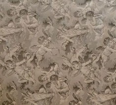 Cherub Cupid Upholstery Jaquard Fabric Victorian Tan 55x83 Decorator Read!!  - $58.05