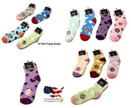 12 Pairs Women’s Fluffy Fuzzy Socks – Super Soft Warm Winter Cozy Assort... - $19.79