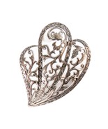 Doug Paulus DP 925 India Sterling Silver Ornate Scroll Shell Fan Pin 2.5... - $74.88 CAD