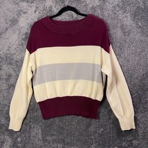 Lucky Brand Sweater Womens Medium Striped Colorblock Minimalist Knit Rib... - £7.35 GBP