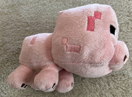 Mojang Minecraft Pink Embroidered PIG Fleece Stuffed Animal Toy - £7.32 GBP