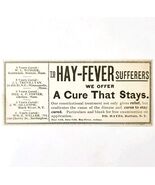 Allergy Medicine Dr Hayes Buffalo 1897 Advertisement Victorian Medical A... - €17,16 EUR