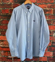 Chaps Men&#39;s Long Sleeve Casual Shirt XXL Blue Stripe - £8.55 GBP