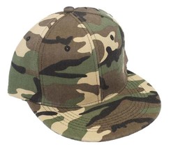 Snapback Hat Baseball Cap With Flat Brim Adjustable Rear Plain Camo - $13.99