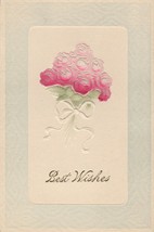 Vintage Postcard Best Wishes Embossed Roses Made in Germany Unused - £5.44 GBP