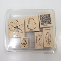 2003 Stampin Up Flowers Fruit Leaf Acorn Mounted Rubber Stamp Set of 6 Nice Used - £19.93 GBP