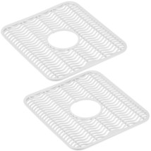 Sink Protector Mat 2 Pack Plastic with Center Drain Cutout Protect Sink ... - $12.86