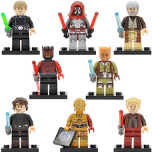 8pcs/set Star Wars Darth Maul Kao Cen Darach Jedi Knight C-3PO Minifigures - £13.34 GBP