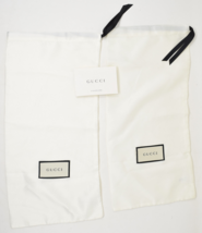 Gucci lot of two new shoe Black &amp; white storage travel dust bags drawstrings 8&quot; - £29.28 GBP
