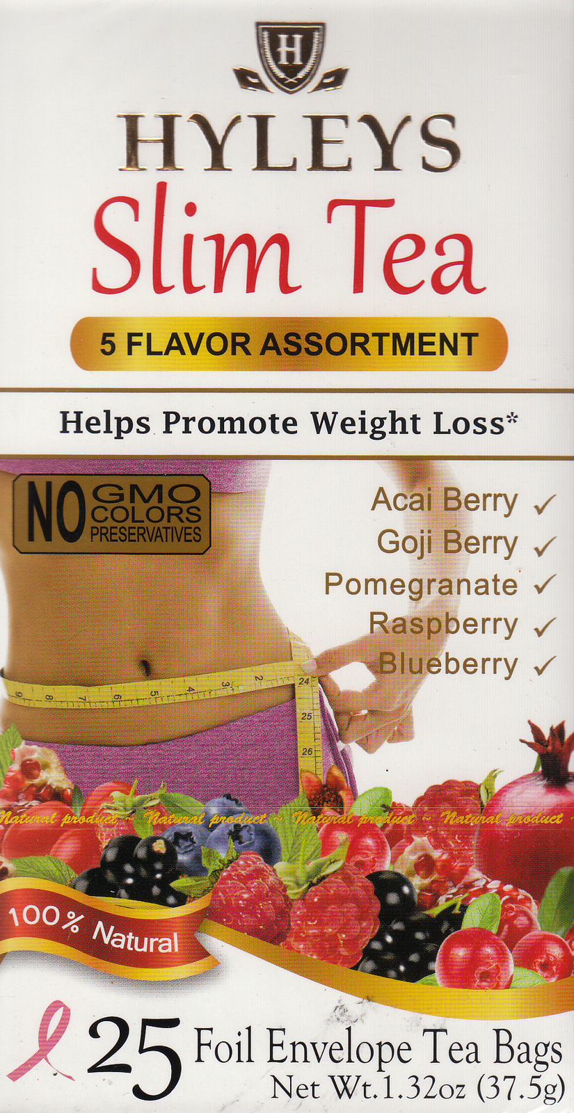 Hyleys Slim Tea 5 Flavor Assortment - Weight Loss Herbal Supplement - 25 Tea Bag - $13.95