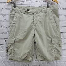 Columbia Sportswear Hiking Shorts Womens Size 10 Cargo Khaki Nylon Bermuda Flaw - £11.67 GBP