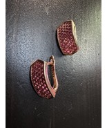 585 14K RG Stamped Natural Pink Garnet Zircon Paved Stud Earrings - $745.50 MXN