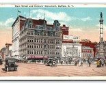 Main Street View and Soldiers Monument Buffalo New York NY WB Postcard Q23 - $2.92