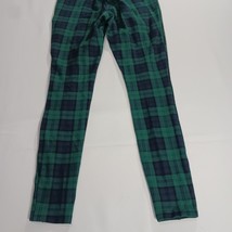 Old Navy STEVIE Print Leggings Stretch Green & Black Plaid Mid-Rise Girls XS image 13