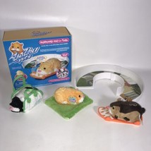 Zhu Zhu Pets Sk8board &amp; U-Turn Add on Set w 3 Hamsters Nugget Tex Winkie Access. - £32.04 GBP