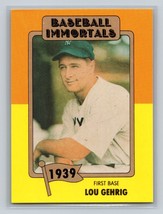 Lou Gehrig Baseball Immortals  Baseball Card (026) - £3.98 GBP