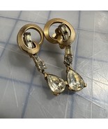 Vintage Tara Earings Rhinestone Dangle Screw Post Earrings Marked Tara - $196.53 MXN