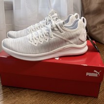 NEW Puma Ignite Flash Running Sneakers Womens 9.5 White Gray Shoes 19051102 - £58.83 GBP