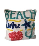 Beach Life Pillow Chenille Feather Filled Accent Bright Multi 18x18 Levt... - £18.62 GBP