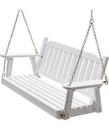 Anraja Heavy Duty Front Porch Swing Seat with Hanging Chains Wood Outdoo... - £145.82 GBP