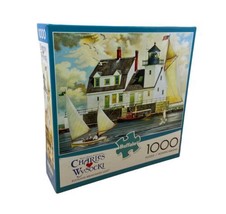 Buffalo Games Charles Wysocki Rockland Breakwater Light 1000 Piece Jigsa... - $12.75