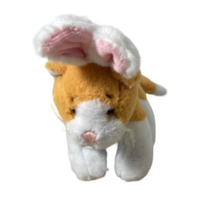 Ganz Soft Spots Orange &amp; White Kitten with Bunny Ears Small Plush 6 in N... - £5.99 GBP