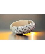 VTG Signed Weiss Ivory Thermoset Rhinestone Runway Statement Cuff Bracel... - $2,368.04 MXN