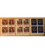 CANADA 1976 Christmas  Stained Glass Windows Blocks of 4 Set #697-9 MNH - $92.08 MXN