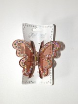 AB Rhinestone Brown Butterfly Hair Claw Clip Princess Accessories - £4.69 GBP