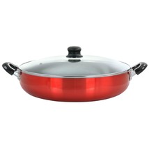 Better Chef 16 Inch Red Aluminum Deep Fryer Pan with Glass Lid - £73.13 GBP
