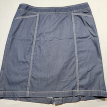 Jones New York Women Skirt Size 14 Blue Stretch Midi Chambray Dark Wash ... - $14.40
