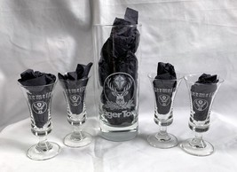New Jagermeister Jager Tonic Cocktail Glass 0,2 l VCA + 4 Shot Glasses G... - £34.96 GBP