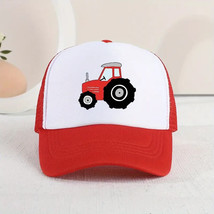 Casual Trendy Cartoon Tractor Mesh Stitching Cap - $15.93