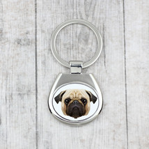 A key pendant with a   Pug dog. A new collection with the geometric dog - £10.30 GBP