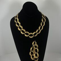 Vintage Napier  Necklace Statement Choker Gold Tone Matching Bracelet - $340.39 MXN