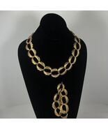 Vintage Napier  Necklace Statement Choker Gold Tone Matching Bracelet - $25.92 CAD
